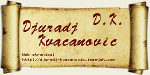Đurađ Kvačanović vizit kartica